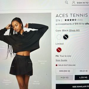 All aces tennis skirt xs